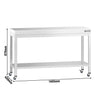 Stół roboczy ze stali nierdzewnej PREMIUM – 1400 x 600 mm – z półką dolną i kółkami