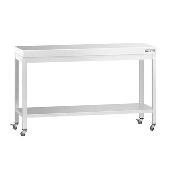 Stół roboczy ze stali nierdzewnej PREMIUM – 1400 x 700 mm – z półką dolną i kółkami