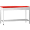 Commercial Stainless Steel Centre Table PREMIUM - 1400x600mm - with Undershelf - with Green/Red/White Chopping Board