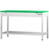 Commercial Stainless Steel Centre Table PREMIUM - 1400x600mm - with Undershelf - with 2 Undershelves - with Green Chopping Board