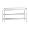 Commercial Stainless Steel Centre Table PREMIUM - 1400x800mm - with Undershelf - with 2 Undershelves