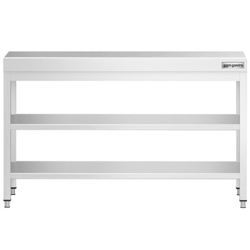 Stół roboczy ze stali nierdzewnej PREMIUM - 1400x800 mm - z półką dolną i półką pośrednią - Prime Gastro