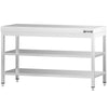 Commercial Stainless Steel Centre Table PREMIUM - 1400x600mm - with Undershelf - with 2 Undershelves - with Cross Bracing