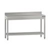 Commercial Stainless Steel Table with Upstand ECO - 1400x700mm - with Undershelf - with Rear Upstand