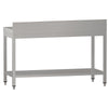 Commercial Stainless Steel Table with Upstand ECO - 1400x700mm - with Undershelf - with Rear Upstand