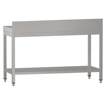 Stół roboczy ze stali nierdzewnej ECO - 1400x600 mm - z półką dolną i panelem tylnym - Prime Gastro