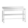 Commercial Stainless Steel Table with Upstand PREMIUM - 1400x600mm - with Undershelf - with Rear Upstand - with Cross Bracing