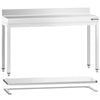 Commercial Stainless Steel Table with Upstand PREMIUM - 1400x700mm - with Undershelf - with Rear Upstand - with Additional Undershelf (mid-shelf) - with Cross Bracing