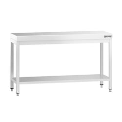 Stół roboczy ze stali nierdzewnej PREMIUM – 1400 x 700 mm – z podstawą