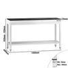 Stół roboczy PREMIUM – stal nierdzewna – 1500 x 600 mm – z półką dolną – z blatem granitowym