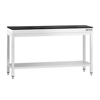 Commercial Stainless Steel Centre Table PREMIUM - 1500x800mm - with Undershelf - with Granite Worktop