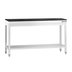 Stół roboczy centralny ze stali nierdzewnej PREMIUM - 1500x600mm - z półką - z blatem granitowym