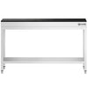 Stół roboczy centralny ze stali nierdzewnej PREMIUM - 1500x700mm - z półką - z blatem granitowym