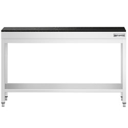 Stół roboczy centralny ze stali nierdzewnej PREMIUM - 1500x700mm - z półką - z blatem granitowym