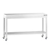 Stół roboczy ze stali nierdzewnej PREMIUM – 1500 x 800 mm – z półką dolną i kółkami