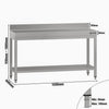 Stół roboczy przyścienny ze stali nierdzewnej ECO - 1500x600mm - z półką