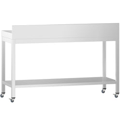 Stół roboczy ze stali nierdzewnej PREMIUM – 1500 x 800 mm – z półką dolną, nadstawką i kółkami