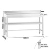Commercial Stainless Steel Table with Upstand PREMIUM - 1500x600mm - with Undershelf - with Rear Upstand - with Additional Undershelf (mid-shelf) - with Cross Bracing