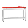 Commercial Stainless Steel Centre Table PREMIUM - 1500x700mm - with Undershelf - with 2 Undershelves - with Red Chopping Board