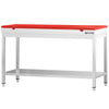 Commercial Stainless Steel Centre Table PREMIUM - 1500x700mm - with Undershelf - with 2 Undershelves - with Red Chopping Board