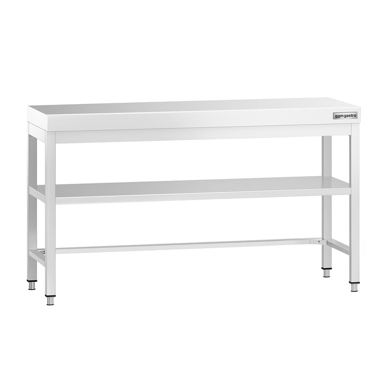 Stół roboczy ze stali nierdzewnej PREMIUM - 1500x600 mm - z dolną półką i rozpórką