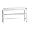 Stół roboczy centralny ze stali nierdzewnej PREMIUM - 1500x600mm - z półką & wzmocniony