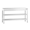 Commercial Stainless Steel Centre Table PREMIUM - 1500x600mm - with Undershelf - with 2 Undershelves - with Cross Bracing