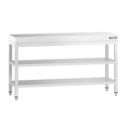 Stół roboczy ze stali nierdzewnej PREMIUM - 1500x700 mm - z półką dolną i półką pośrednią