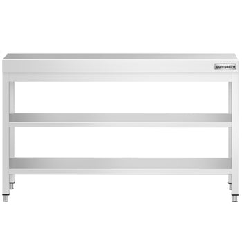 Stół roboczy ze stali nierdzewnej PREMIUM - 1500x800 mm - z półką dolną i półką pośrednią - Prime Gastro