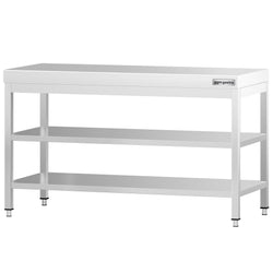 Stół roboczy ze stali nierdzewnej PREMIUM - 1500x700 mm - z półką dolną i półką pośrednią