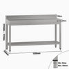 Stół roboczy przyścienny ze stali nierdzewnej ECO - 1500x700mm - z półką