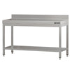 Stół roboczy przyścienny ze stali nierdzewnej ECO - 1500x700mm - z półką