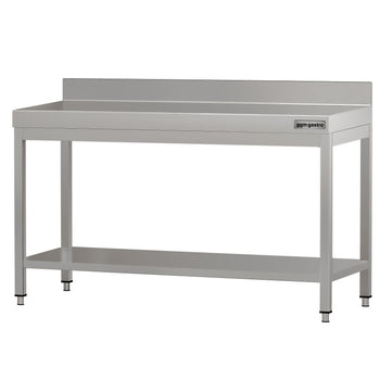 Stół roboczy ze stali nierdzewnej ECO- 1500x600 mm - z półką dolną i panelem tylnym - Prime Gastro