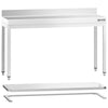 Commercial Stainless Steel Table with Upstand PREMIUM - 1500x700mm - with Undershelf - with Rear Upstand - with Cross Bracing