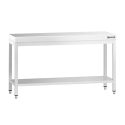 Work table PREMIUM – stainless steel – 1500 x 700 mm – with undershelf