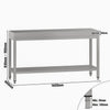Stół roboczy centralny ze stali nierdzewnej ECO - 1600x600mm - z półką