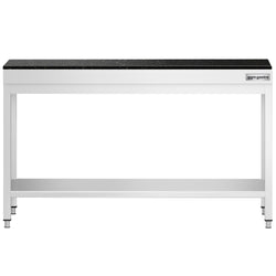 Stół roboczy centralny ze stali nierdzewnej PREMIUM - 1600x800mm - z półką - z blatem granitowym