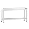 Stół roboczy ze stali nierdzewnej PREMIUM – 1600 x 800 mm – z półką dolną i kółkami