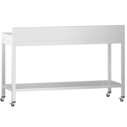 Stół roboczy ze stali nierdzewnej PREMIUM – 1600 x 700 mm – z półką dolną, nadstawką i kółkami