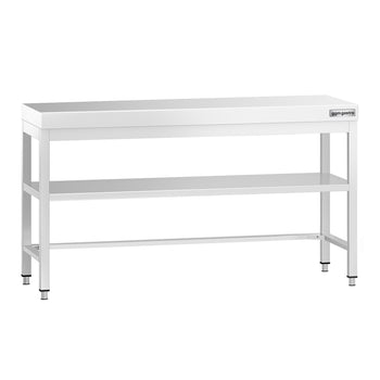 Stół roboczy ze stali nierdzewnej PREMIUM - 1600x600 mm - z dolną półką i rozpórką - Prime Gastro