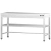 Stół roboczy centralny ze stali nierdzewnej PREMIUM - 1600x700mm - z półką & wzmocniony