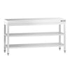 Commercial Stainless Steel Centre Table PREMIUM - 1600x800mm - with Undershelf - with 2 Undershelves - with Cross Bracing