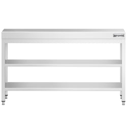 Stół roboczy PREMIUM – stal nierdzewna – 1600 x 800 mm – z półką dolną i półką pośrednią, zdjęcie 3 z 13