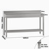 Commercial Stainless Steel Table with Upstand ECO - 1600x700mm - with Undershelf - with Rear Upstand