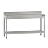 Commercial Stainless Steel Table with Upstand ECO - 1600x700mm - with Undershelf - with Rear Upstand