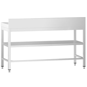 Stół roboczy ze stali nierdzewnej PREMIUM - 1600x600 mm - z półką dolną, panelem tylnym i rozpórką - Prime Gastro
