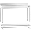 Commercial Stainless Steel Table with Upstand PREMIUM - 1600x700mm - with Undershelf - with Rear Upstand - with Cross Bracing