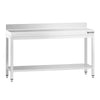 Commercial Stainless Steel Table with Upstand PREMIUM - 1600x800mm - with Undershelf - with Rear Upstand