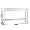 Stół roboczy ze stali nierdzewnej PREMIUM – 1600 x 800 mm – z półką dolną i kółkami