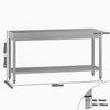 Commercial Stainless Steel Centre Table ECO - 1800x600mm - with Undershelf
